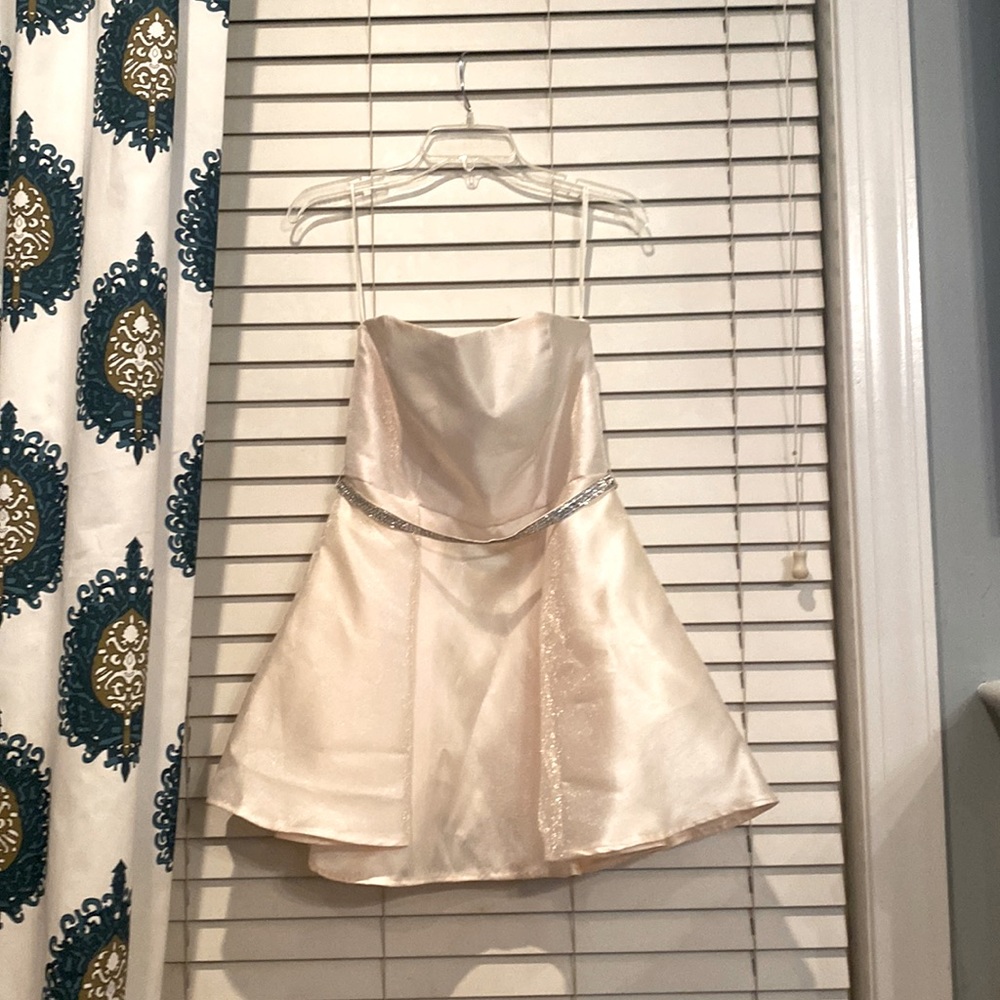 white dress with rhinestone belt